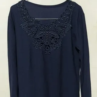 بلوز سرمه ای مجلسی نازکی