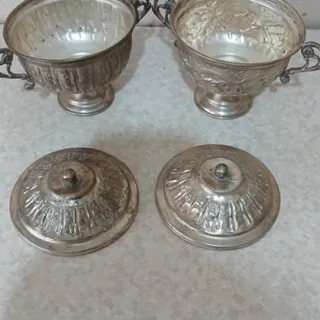 سینی و قندان برنجی قدیمی