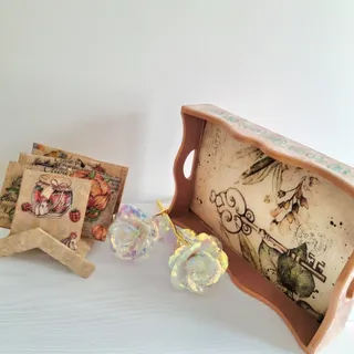 سینی  رزین چوب زیر لیوانی