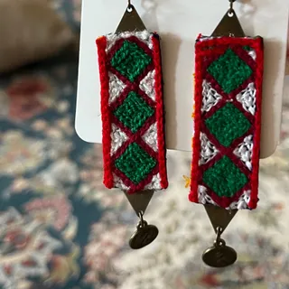 گوشواره آویز سوزن دوزی