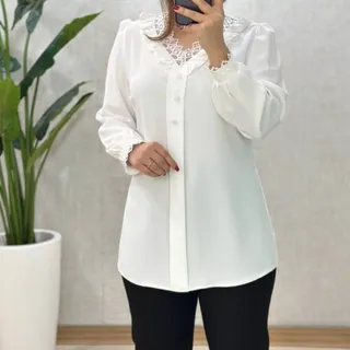 شومیز سفید مشکی سبز