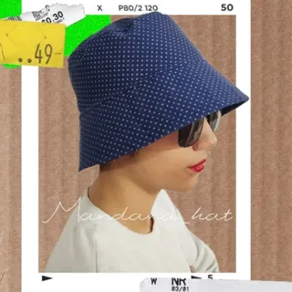 کلاه باکت کتان خال خالی