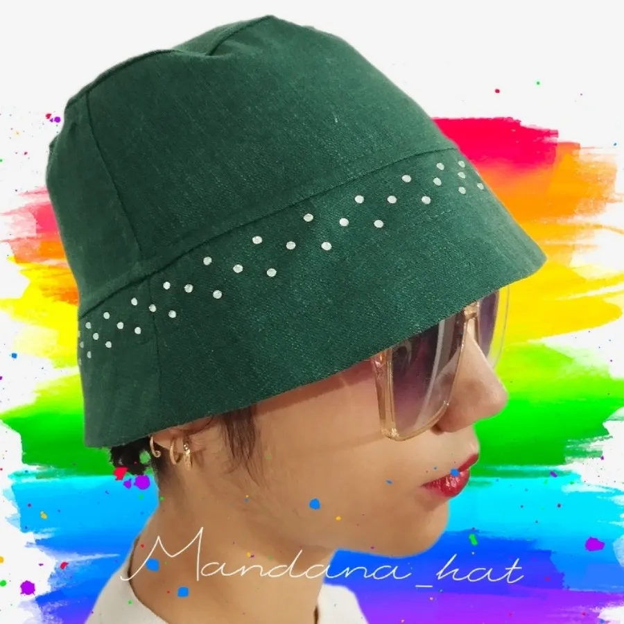 کلاه نگین دار لینن نچرال