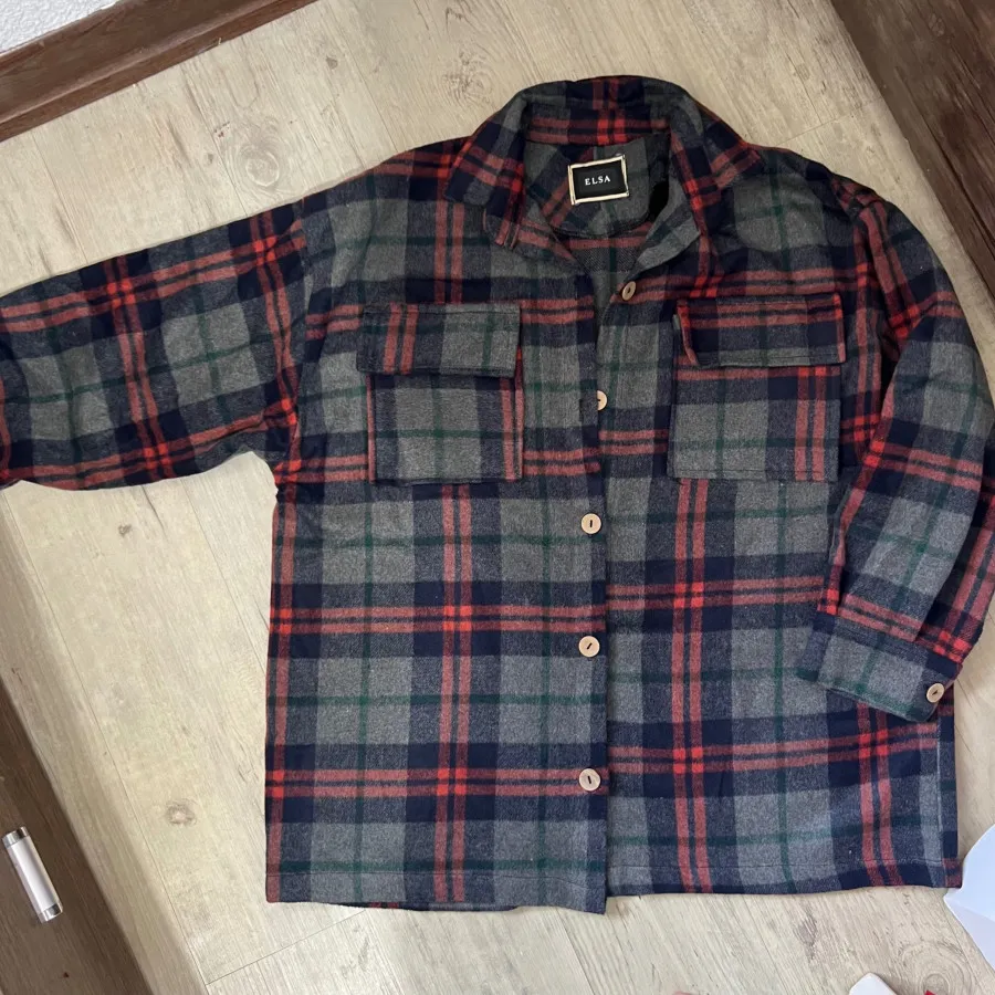 کت پشمی چهارخانه