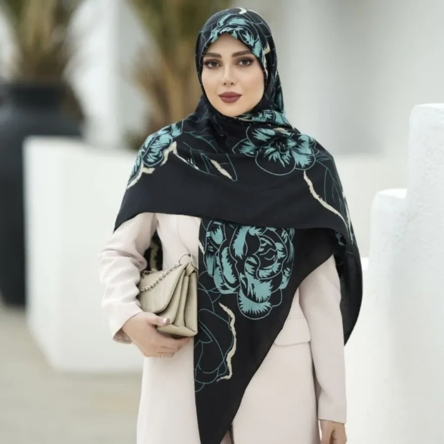 روسری نخ اعلا سیا اسکارف