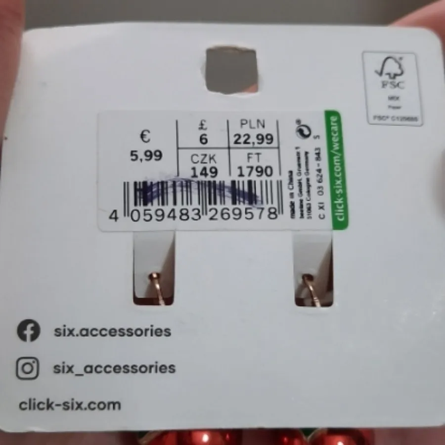 گوشواره کریسمسی برند SIX