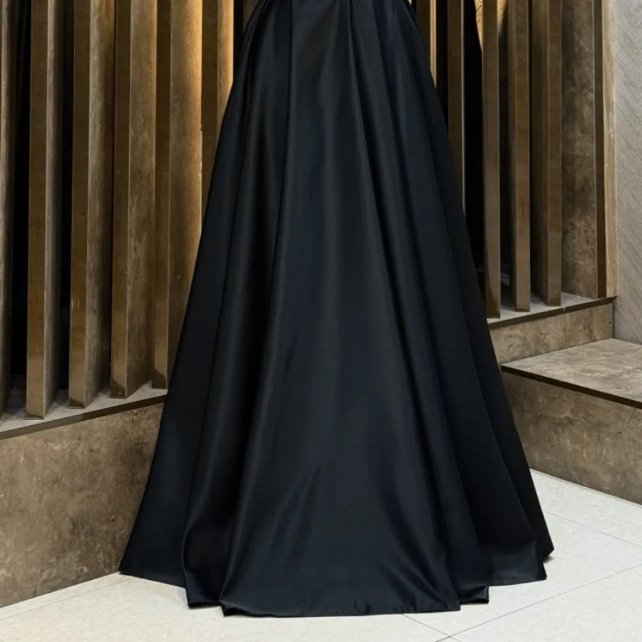 پیراهن مجلسی مشکی سبز