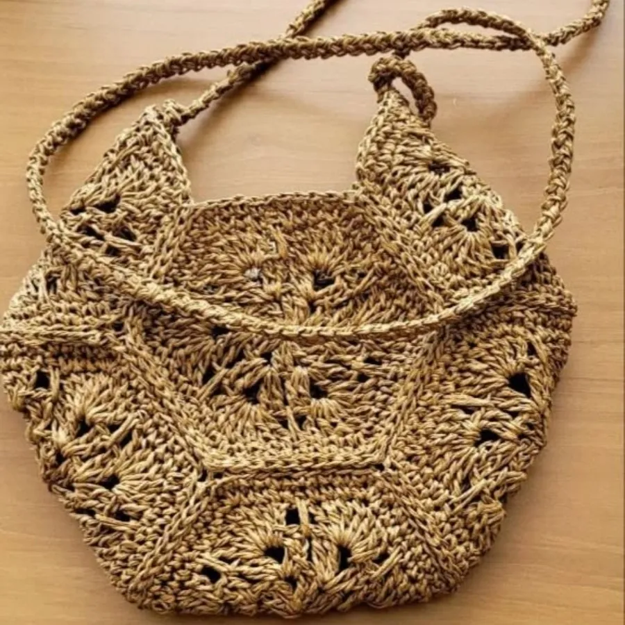 کیف رافیا طرح شش ضلعی