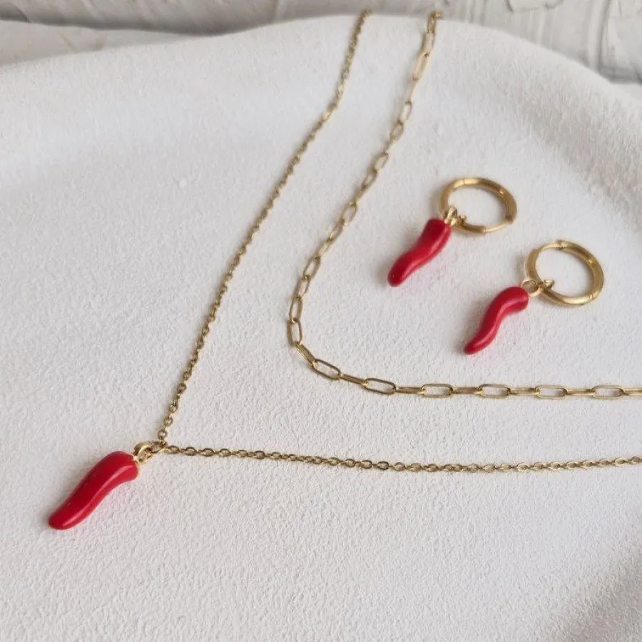 ست گردنبند گوشواره فلفل