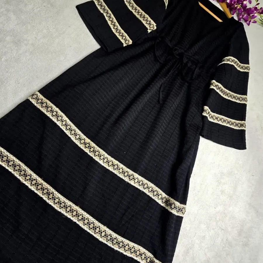 مانتو کفتان مشکی طلایی