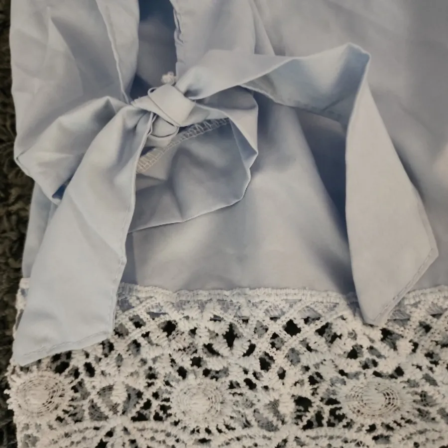 شومیز یقه دلبری آبی