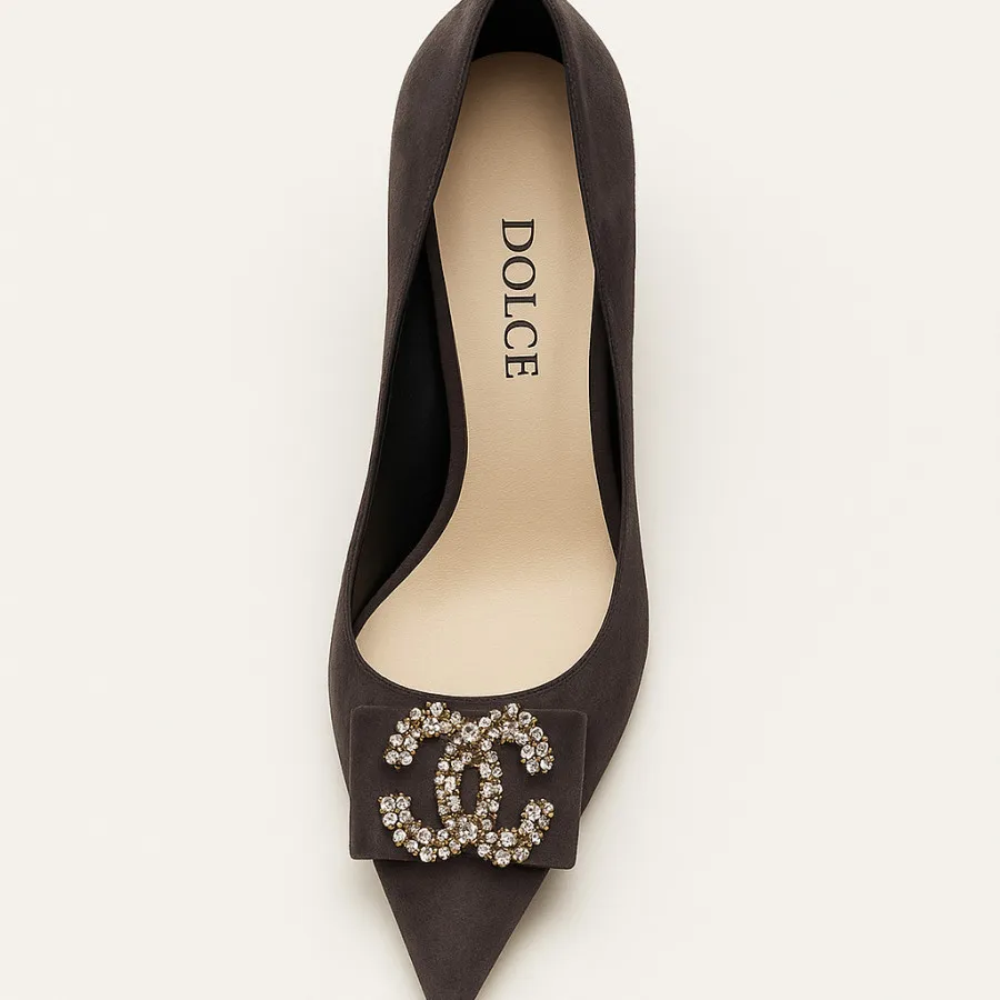 کفش پاشنه بلند شنل مخمل