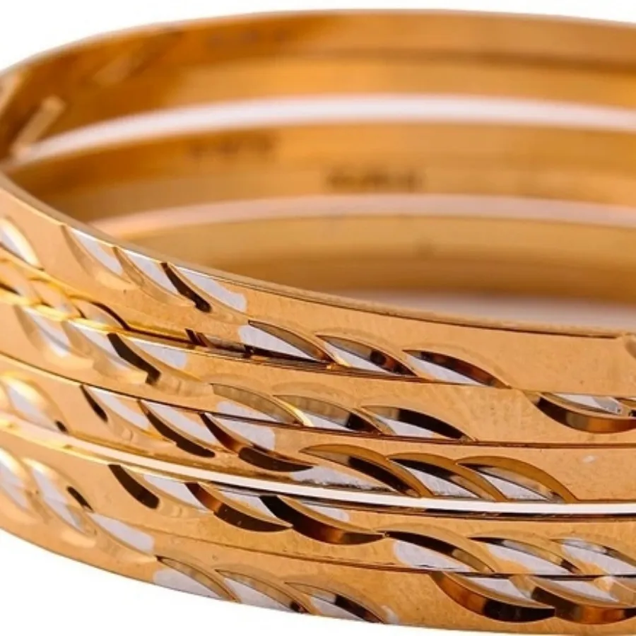 النگو 6 عددی رنگ طلایی اچ