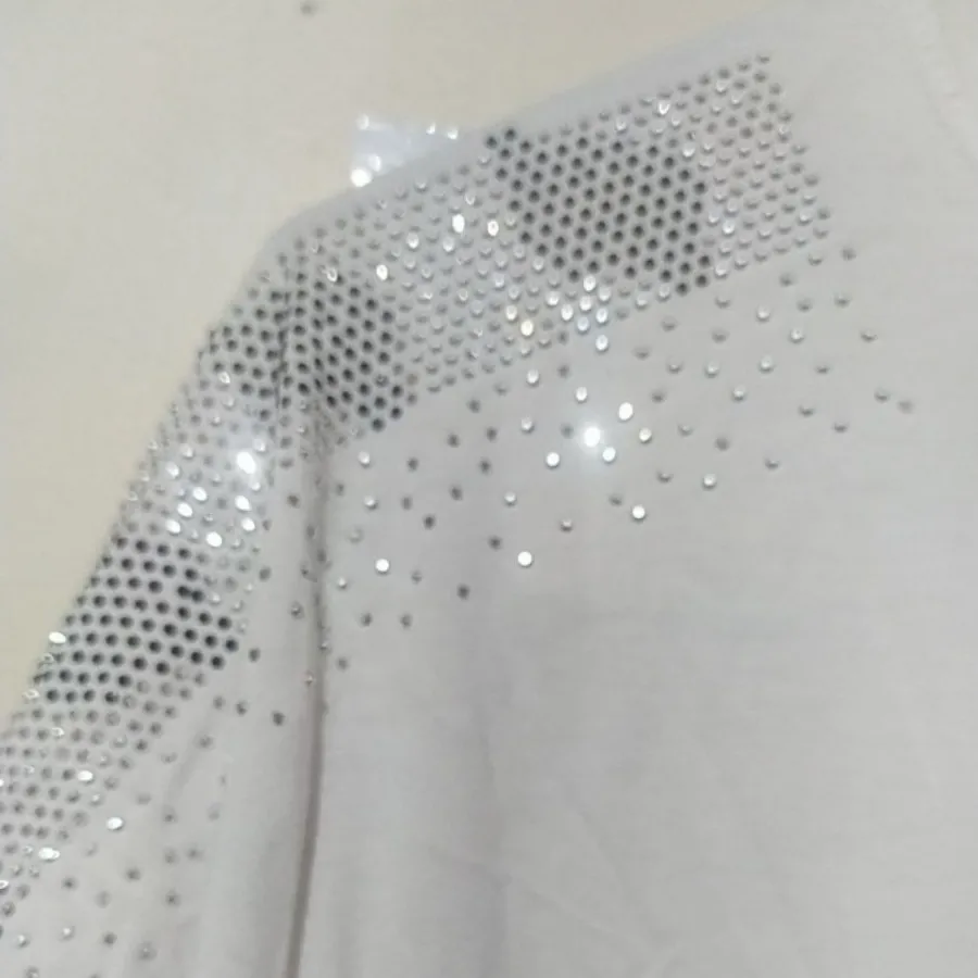 تیشرت ویسکوز سفید نگینی