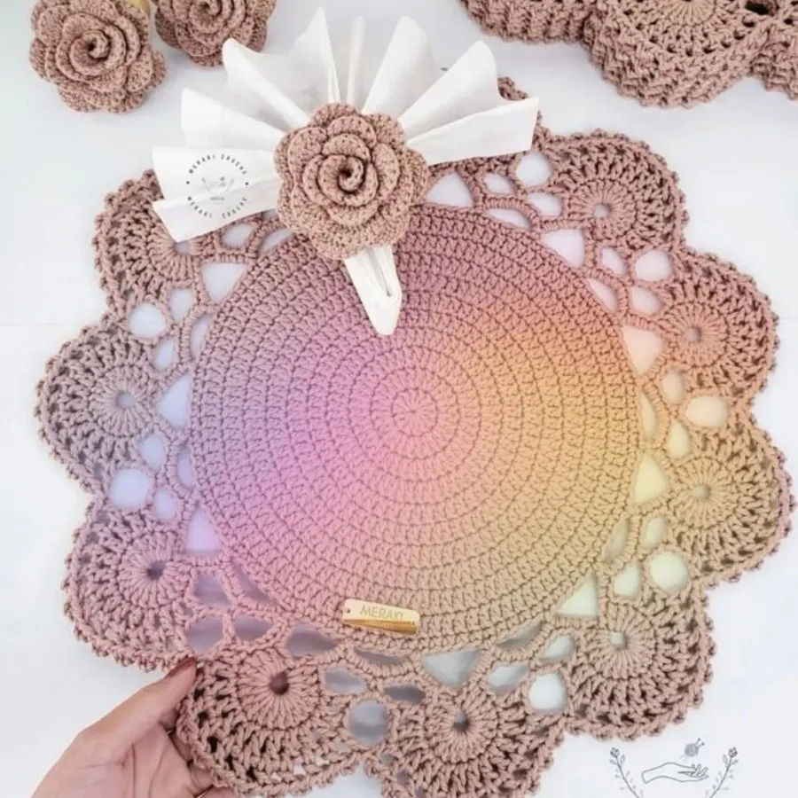 ست زیربشقابی وحلقه دستمال