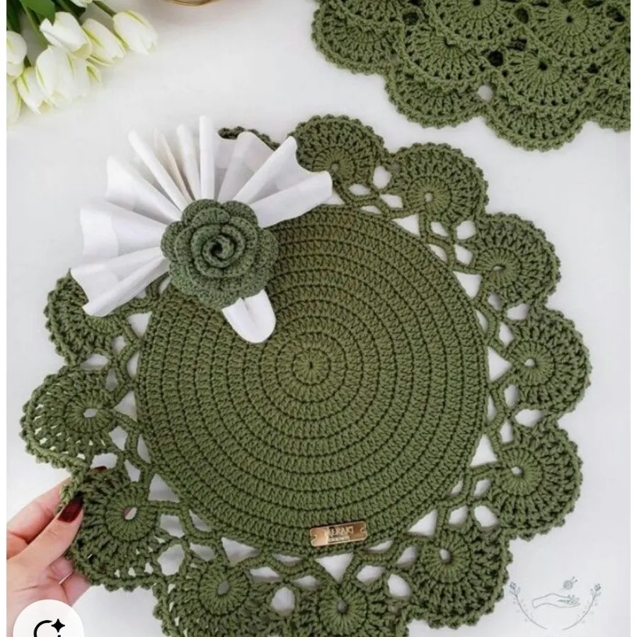 ست زیربشقابی وحلقه دستمال