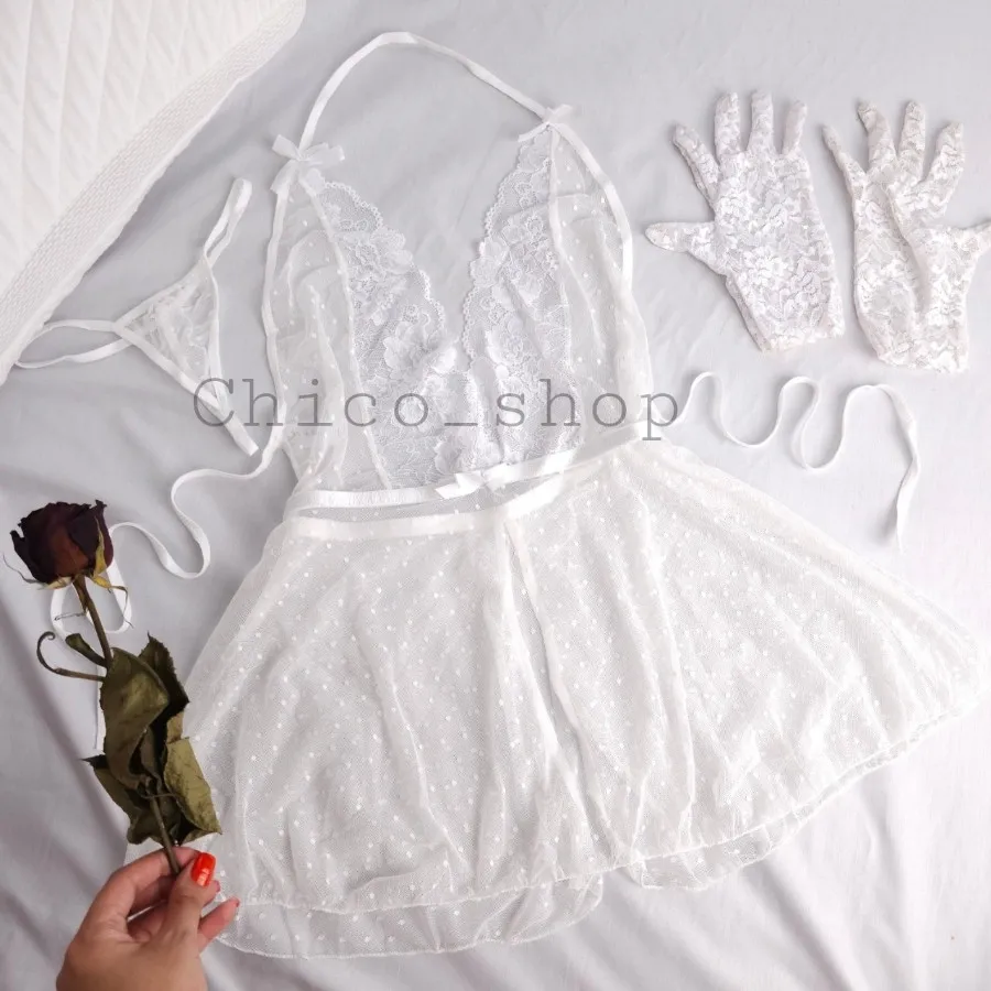 لباس خواب دامنی خالدار