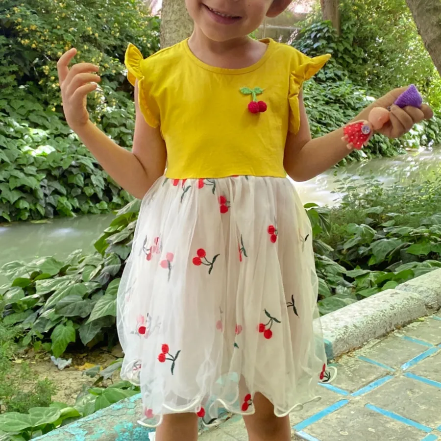 پیراهن دخترانه گیلاسی