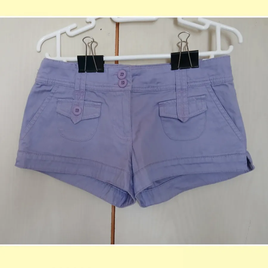 شلوارک کتان بنفش