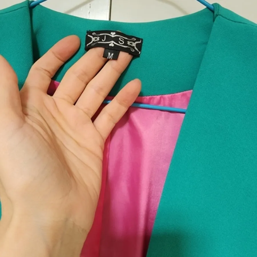 کت کرپ سبز آستر‌دار