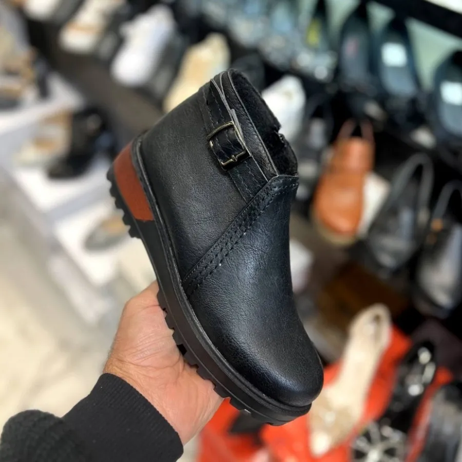 نیم بوت زنانه عسلی ومشکی