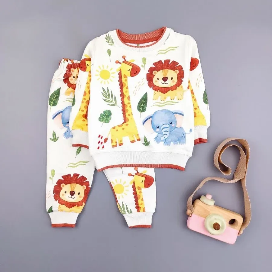 بلوز شلوار تمام چاپ شیر و