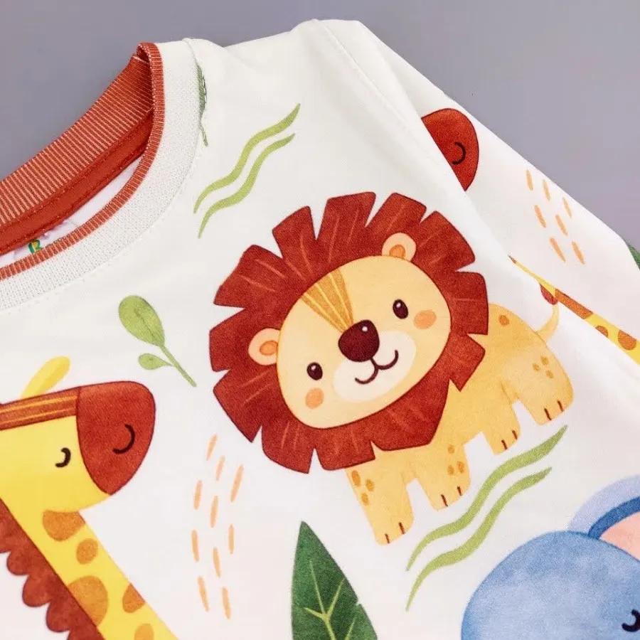 بلوز شلوار تمام چاپ شیر و