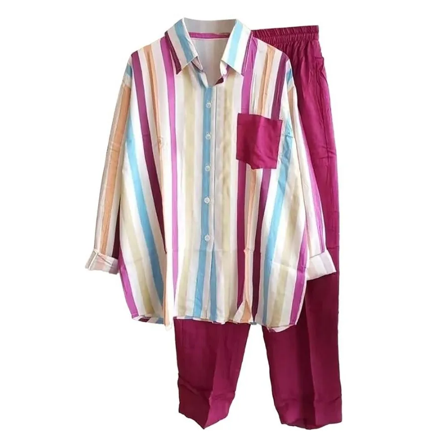 ست شومیز+شلوار کرپ