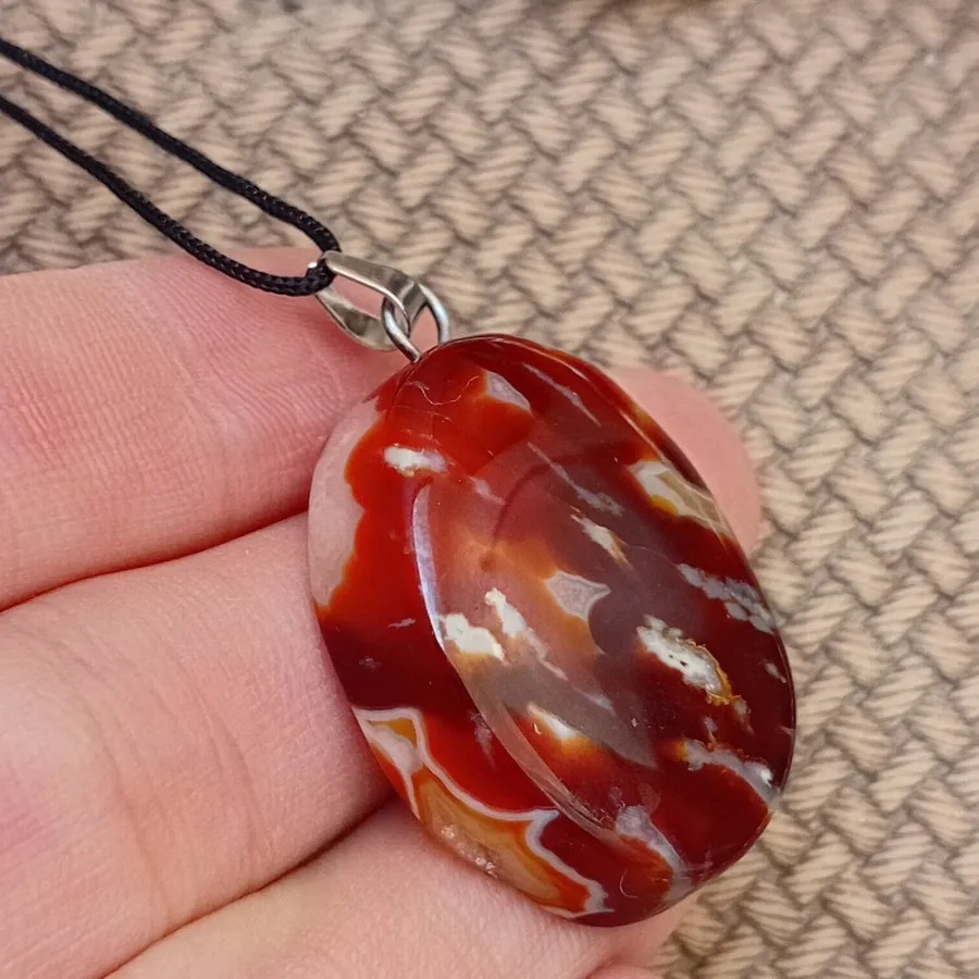 آویز سنگ عقیق شجر آتشی