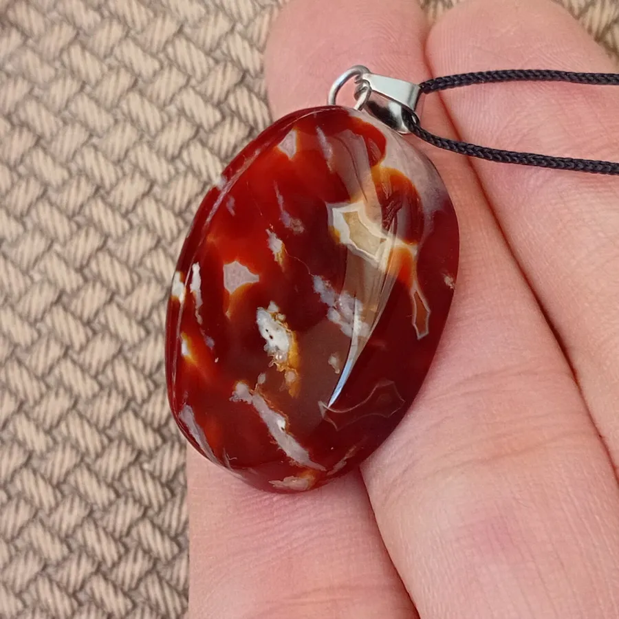 آویز سنگ عقیق شجر آتشی