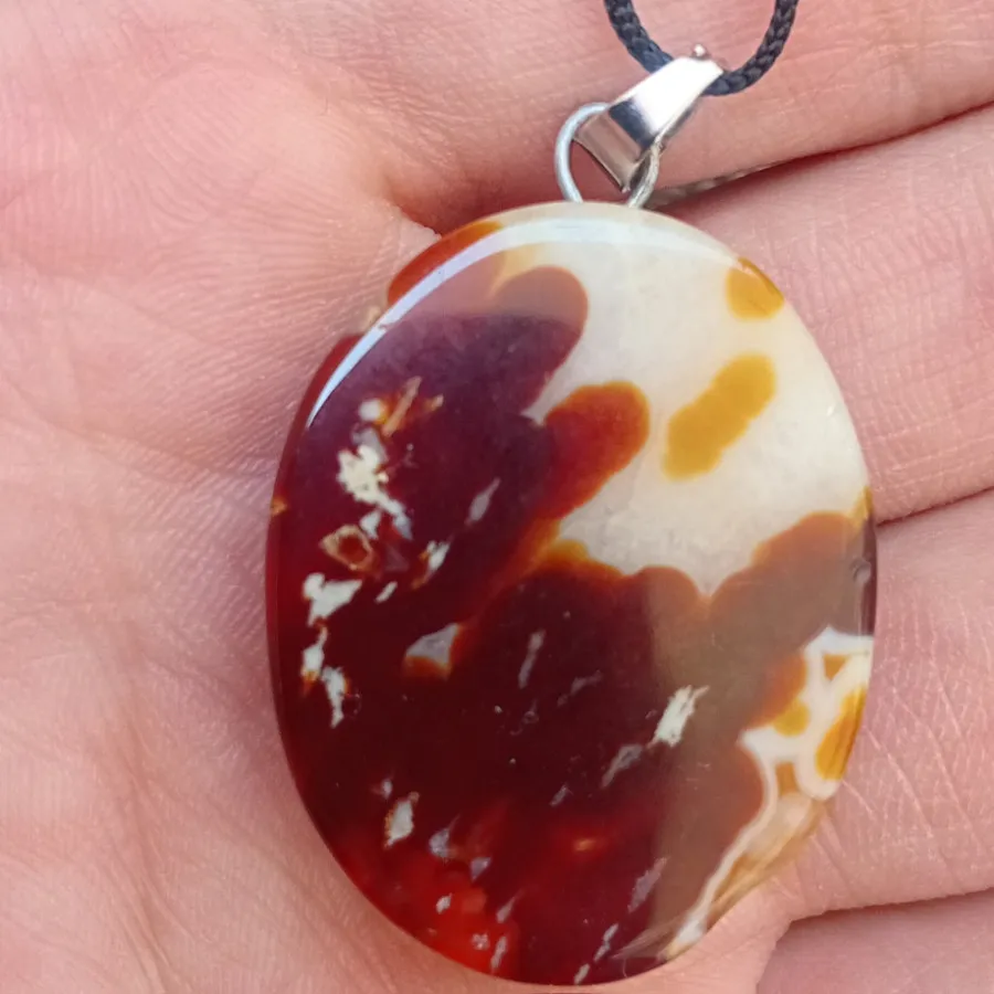 آویز سنگ عقیق شجر آتشی