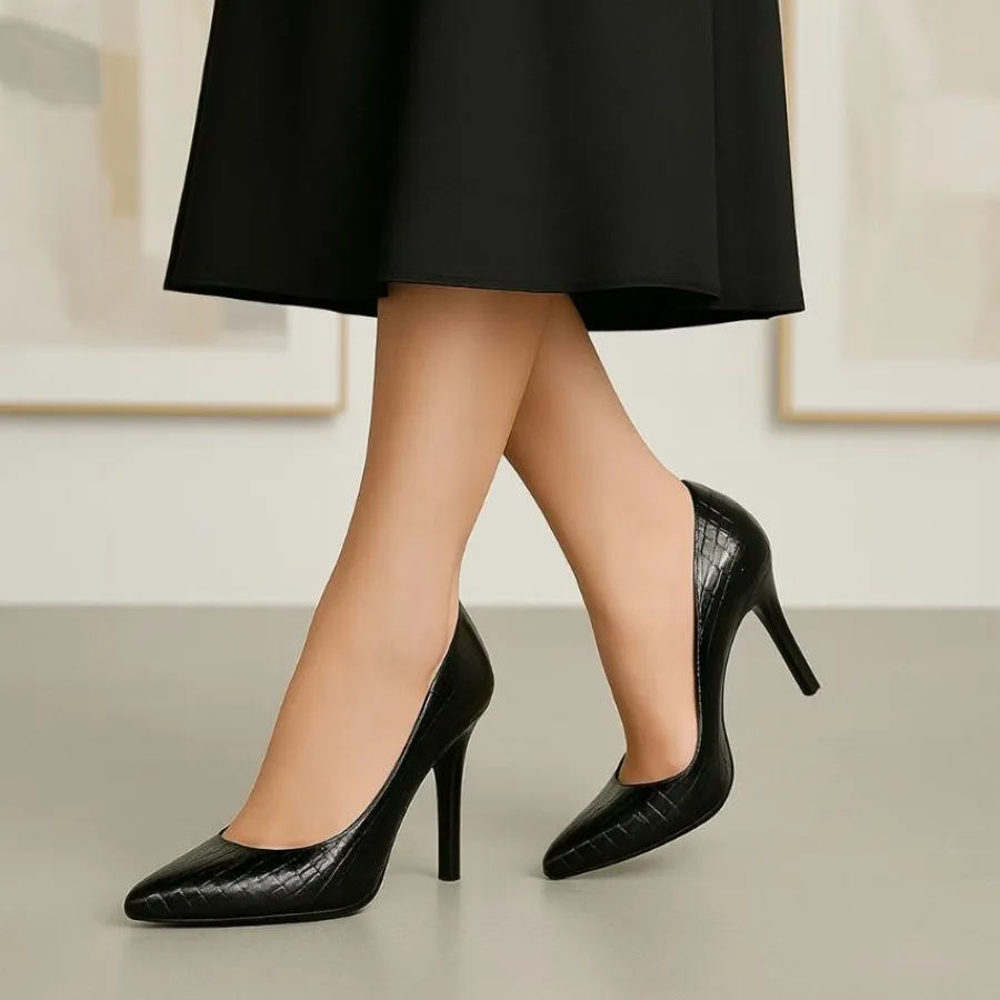 کفش پاشنه9سانت ورنی زنانه