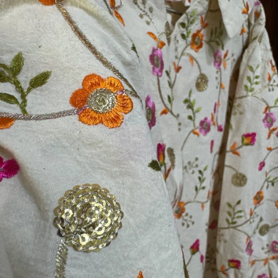 شومیز سوزندوزی و پولک دوز