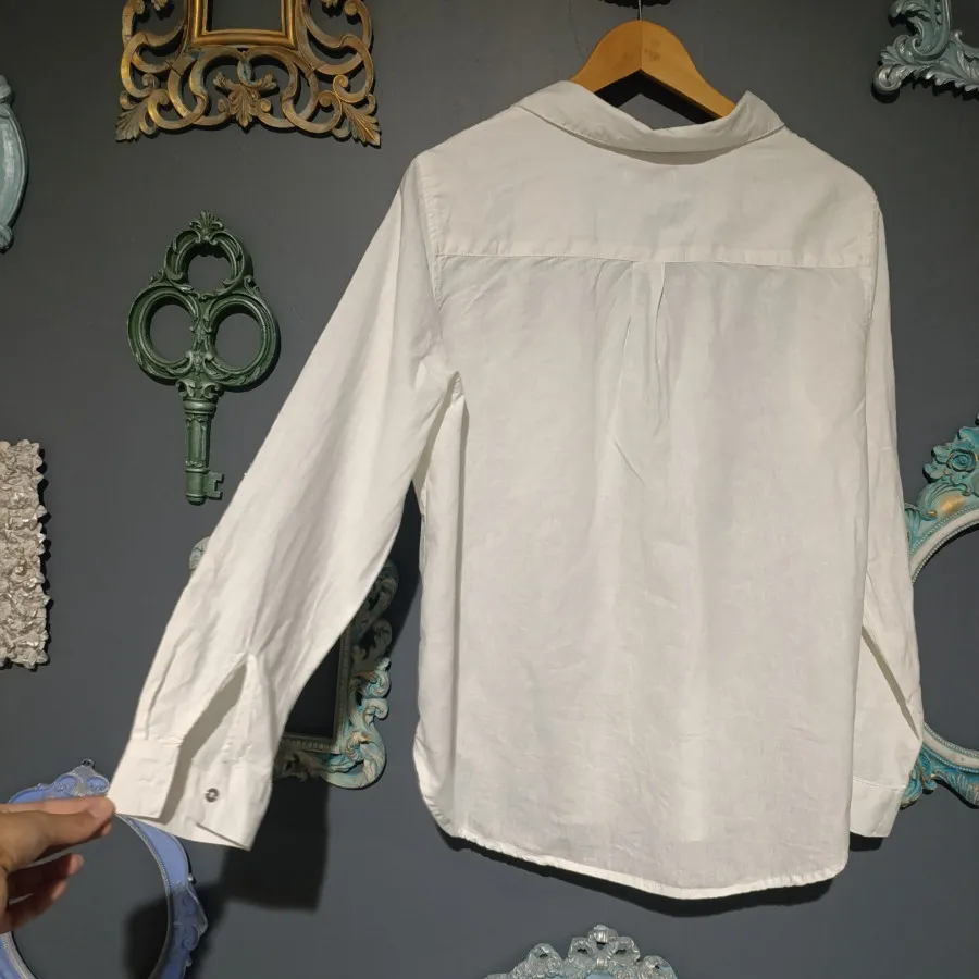 شومیز لینن سفید اروپایی