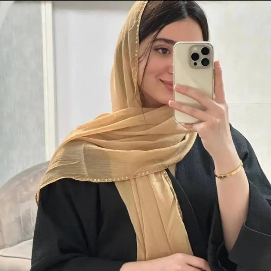 شال حریر لبه پولکی