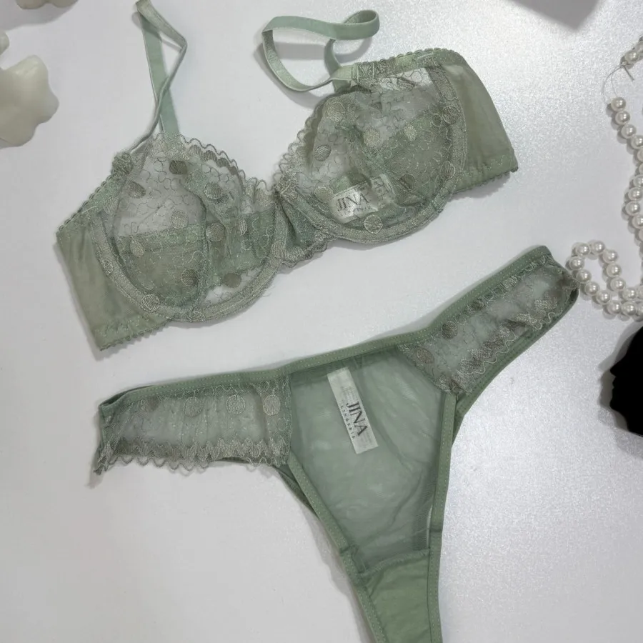 ست سوتین و شورت سبز ماچا