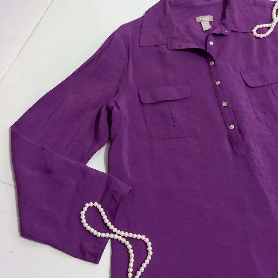 شومیز رنگ بادمجونی