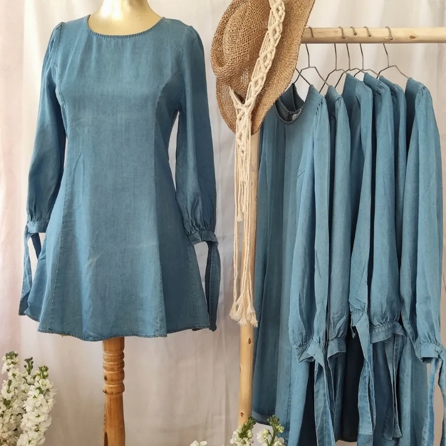 پیراهن کوتاه جین کاغذی