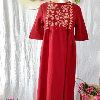 پیراهن ساحلی جلو گلدوزی