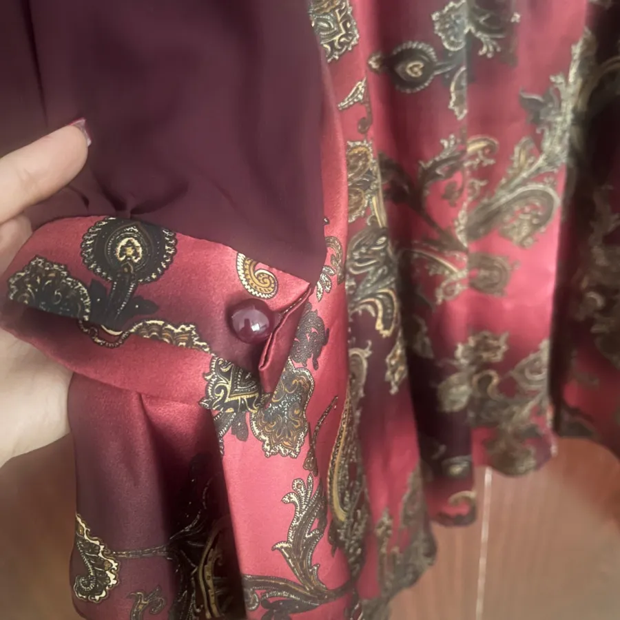 پیراهن ساتن زرشکی