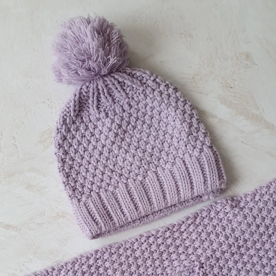 ست شال و کلاه بافت السی