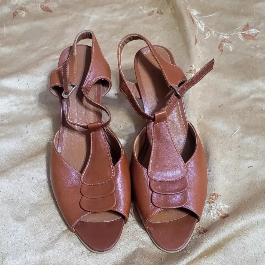 کفش چرم عسلی مجلسی