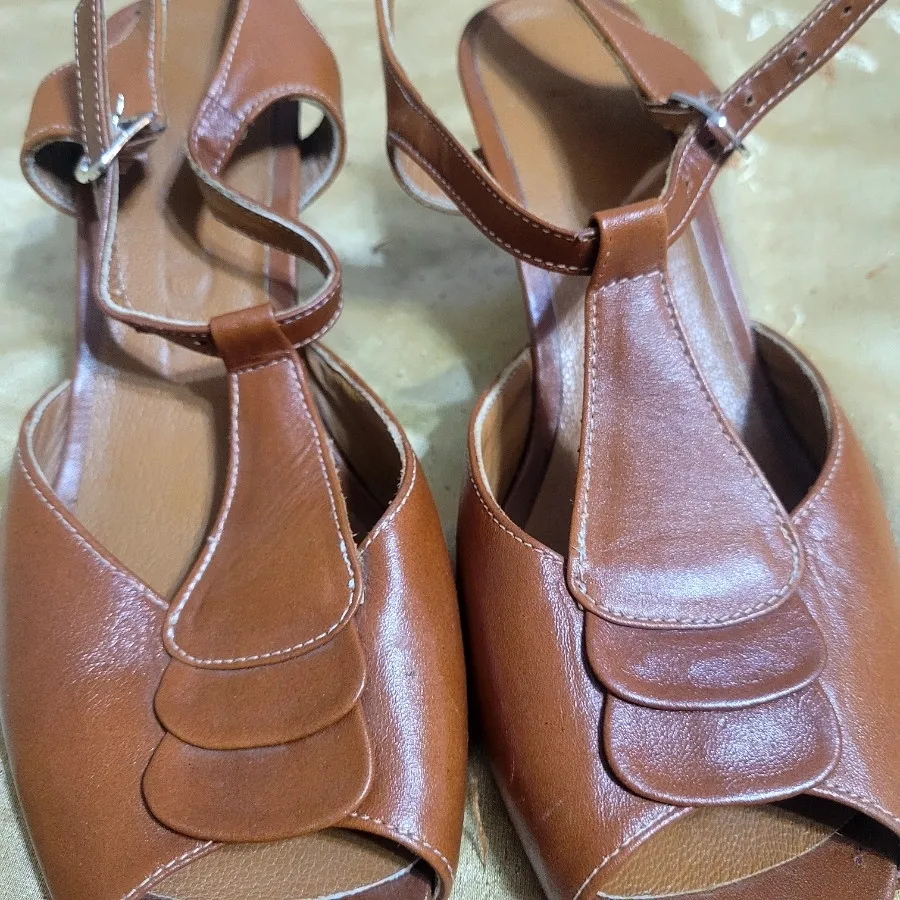 کفش چرم عسلی مجلسی