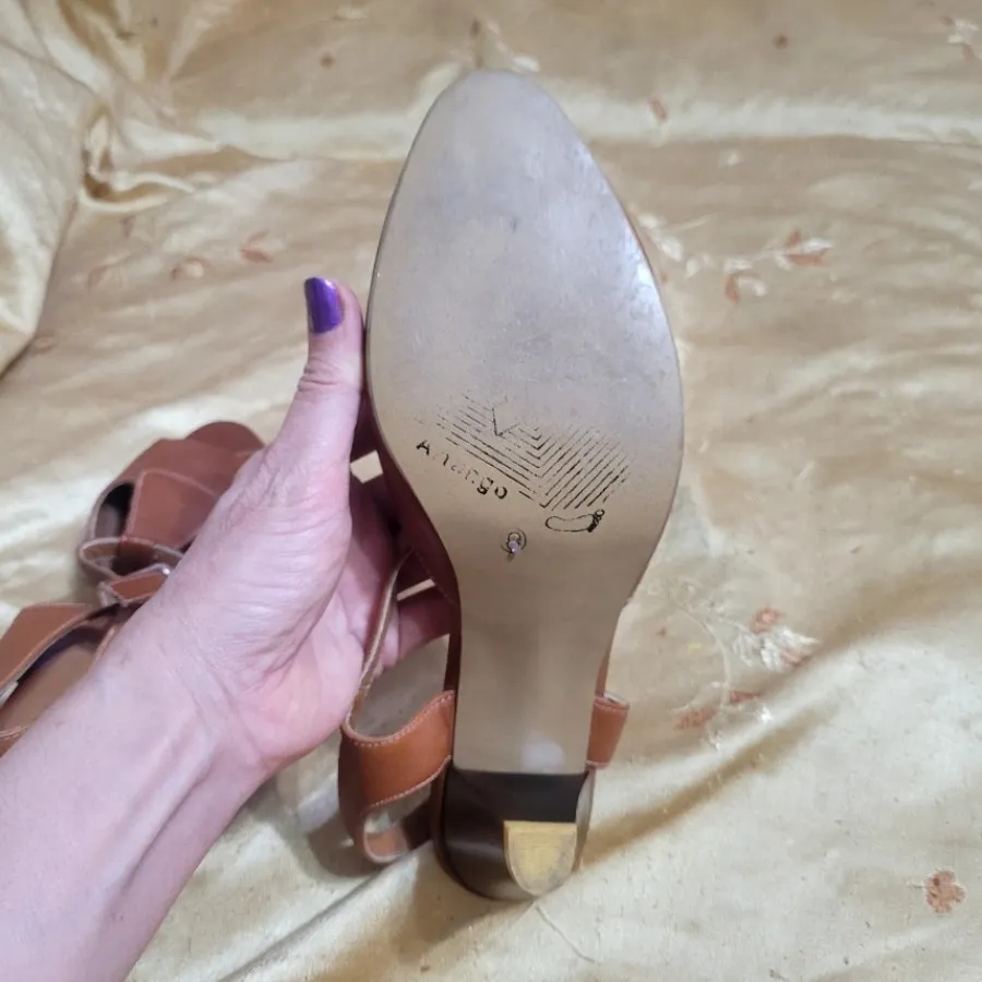 کفش چرم عسلی مجلسی