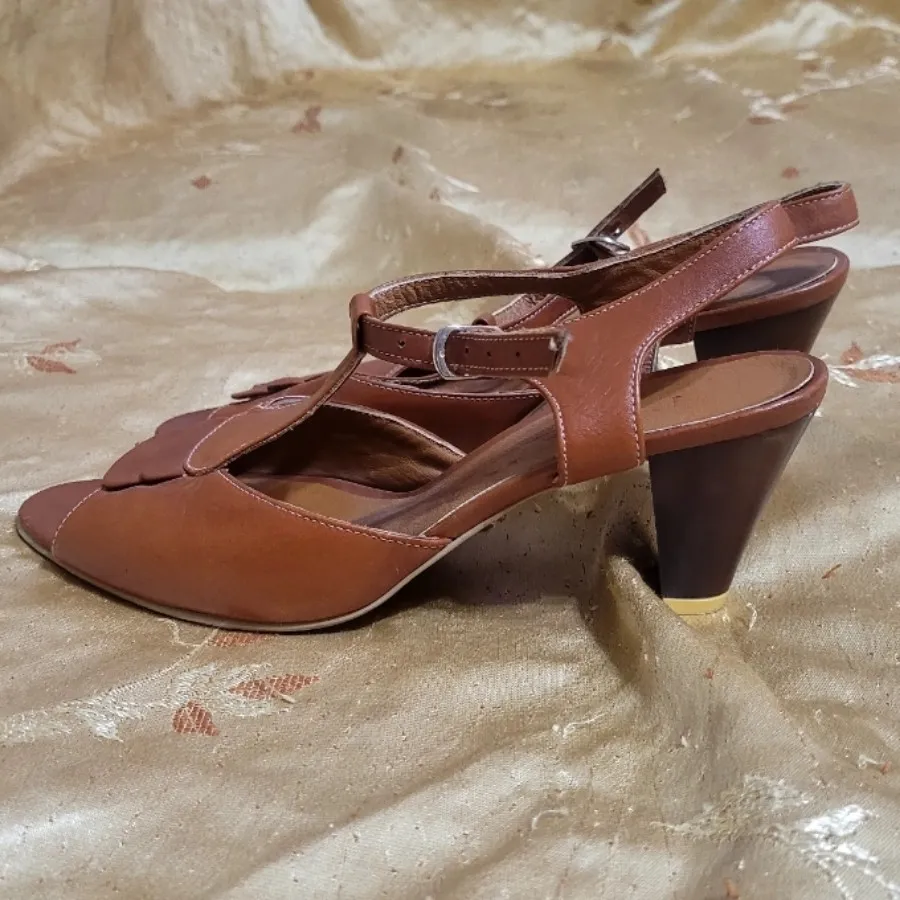 کفش چرم عسلی مجلسی