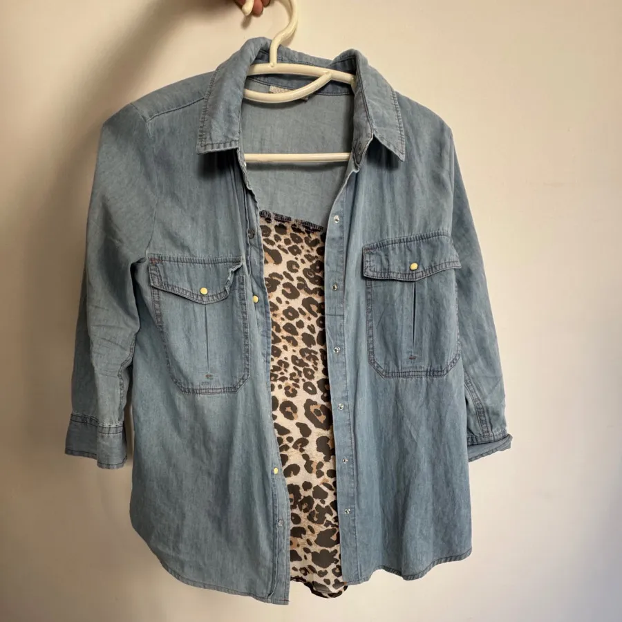 شومیز جین پشت پلنگی