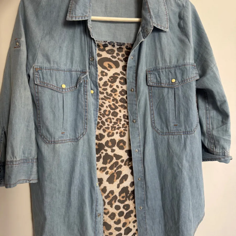 شومیز جین پشت پلنگی