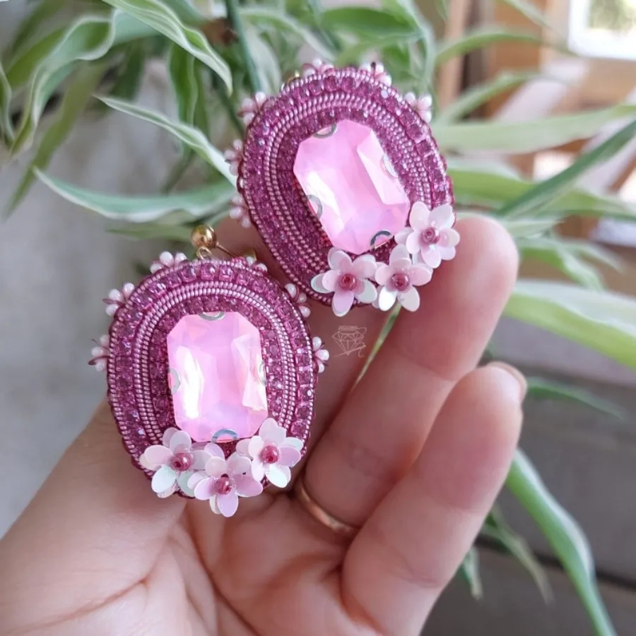 گوشواره جواهردوزی آبنباتی