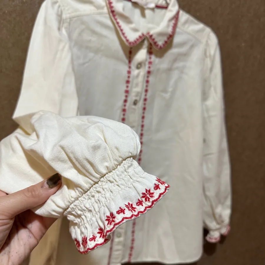 شومیز کتان گلدوزی