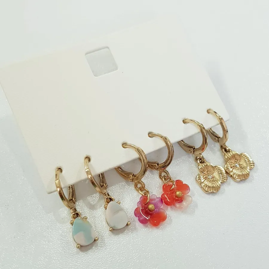 پک سه جفتی گوشواره طلایی